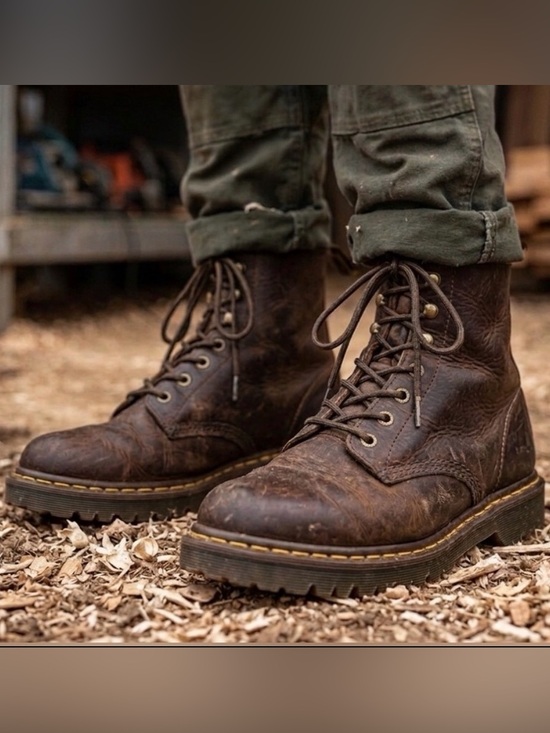 Dr. Martens Shoes - 🇬🇧 VINTAGE Rare Dr. Doc Martens Brown Leather 8088 Combat Boots MADE IN ENGLAND
